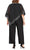 SLNY 9477331 - Metallic Trim Cape Jumpsuit Formal Pantsuits