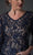 Soulmates 1610 - 3/4 Sleeve Top V-Neck Formal Dress Evening Dresses Navy Nude / 1X