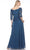 Soulmates 1614 - Lace 3/4 Sleeve Evening Gown Evening Dresses Navy / 1X