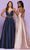 Sparkle 72030 - Glittered Plunging V-Neck Prom Gown Special Occasion Dress