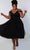 Sydney's Closet CE2208 - Cold Shoulder A-line Knee-Length Dress Cocktail Dresses 14 / Black