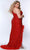 Sydney's Closet JK2303 - Feather Slit Asymmetric Evening Dress Evening Dresses