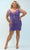 Sydney's Closet JK2402 - Deep V-Neck Sequin Cocktail Dress Cocktail Dresses 10 / Purple Passion