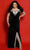 Sydney's Closet JK2412 - Beaded Fringe V-Neck Evening Dress Evening Dresses 10 / Onyx