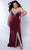 Sydney's Closet JK2412 - Beaded Fringe V-Neck Evening Dress Evening Dresses 10 / Purple