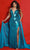 Sydney's Closet JK2413 - V-Neck Detachable Cape Evening Dress Evening Dresses