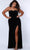 Sydney's Closet SC7342 - Sweetheart High Slit Evening Gown Evening Dresses 14 / Black