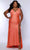 Sydney's Closet SC7369 - Ruched Bodice Sleeveless Prom Dress Prom Dresses 14 / Tangerine