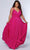 Sydney's Closet SC7375 - Glittered Deep V-Neck Prom Dress Prom Dresses 14 / Magenta