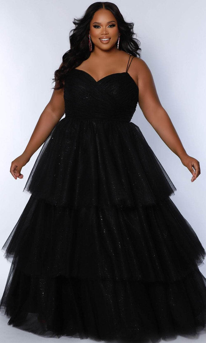 Sydney's Closet SC7392 - Sweetheart Tiered Skirt Prom Dress Prom Dresses 14 / Black