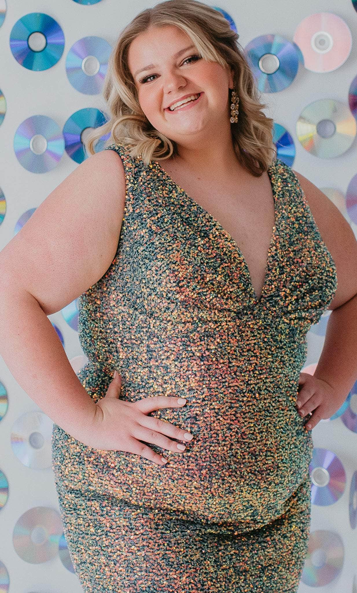 Plus size multi deals colored sequin dress