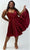 Sydney's Closet SC8124 - Surplice V-Neck Satin Cocktail Dress Prom Dresses 14 / Burgundy