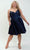 Sydney's Closet SC8124 - Surplice V-Neck Satin Cocktail Dress Prom Dresses 14 / Navy