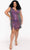 Sydney's Closet SC8127 - Wide Strap Allover Sequin Cocktail Dress Cocktail Dresses 14 / Purple Haze