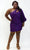 Sydney's Closet SC8133 - Sequined Asymmetric Cocktail Dress Cocktail Dresses 14 / Purple