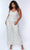 Sydney's Closet SC9108 - Sleeveless Sequin Fringe Jumpsuit Formal Pantsuits 14 / Diamond White