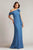 Tadashi Shoji ALG18371L - Bow Accent Asymmetric Evening Gown Evening Dresses 00 / Cadet Blue