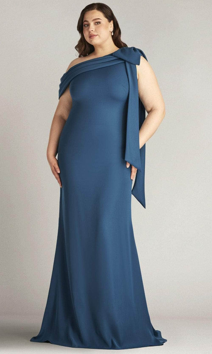 Tadashi Shoji ALG18371LQ - Draped Asymmetric Neck Formal Gown Evening Dresses 14Q / Eclipse