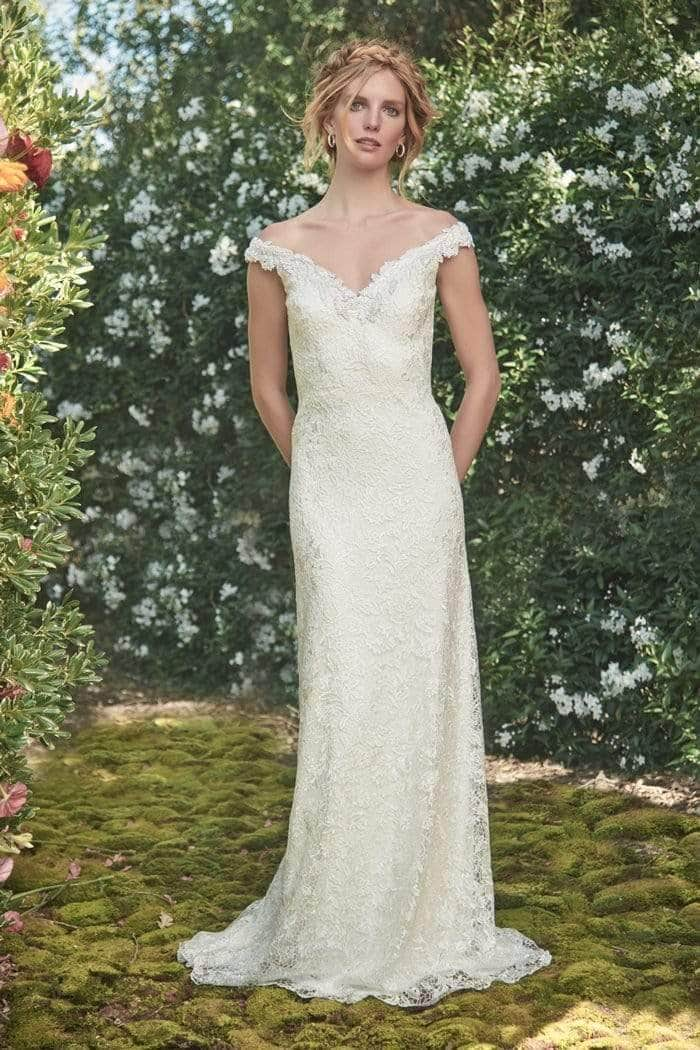 Tadashi Shoji BNK20104LBR - Off Shoulder Lace Bridal Dress – Couture Candy