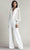 Tadashi Shoji BOS21070Y - Lace Embroidered Long Bishop Sleeve Jumpsuit Formal Pantsuits 8 / Ivory