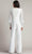 Tadashi Shoji BOS21070Y - Lace Embroidered Long Bishop Sleeve Jumpsuit Formal Pantsuits 8 / Ivory