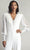 Tadashi Shoji BOS21070Y - Lace Embroidered Long Bishop Sleeve Jumpsuit Formal Pantsuits 8 / Ivory