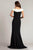 Tadashi Shoji BOS23011L - Cap Sleeve V-Neck Evening Dress Evening Dresses XS / Ivory/Black