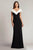 Tadashi Shoji BOS23011L - Cap Sleeve V-Neck Evening Dress Evening Dresses XS / Ivory/Black