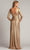 Tadashi Shoji BSJ24131L - Quarter Sleeve Metallic Jersey Formal Gown Mother of the Bride Dresses L / Gold Dust