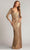 Tadashi Shoji BSJ24131L - Quarter Sleeve Metallic Jersey Formal Gown Mother of the Bride Dresses L / Gold Dust