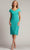 Tadashi Shoji CDY23011M - Pleated Foldover V-Neck Evening Dress Evening Dresses 0 / Cool Aqua