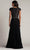 Tadashi Shoji CFC24324L - Cap Sleeve A-Line Evening Gown Mother Of The Bride Dresses 12 / Black/Nude