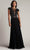 Tadashi Shoji CFC24324L - Cap Sleeve A-Line Evening Gown Mother Of The Bride Dresses 12 / Black/Nude