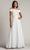 Tadashi Shoji CFC24341L - Embroidered Lace Gown Bridal Dresses 0 / Ivory/Petal