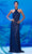 Tadashi Shoji CFC24347L - Embroidered Sleeveless Evening Gown Prom Dresses 2 / Royal Navy/Nude