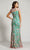 Tadashi Shoji - Floral Embellished Cap Sleeve Dress Prom Dresses 10 / Petal/Jade