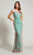 Tadashi Shoji - Floral Embellished Cap Sleeve Dress Prom Dresses 10 / Petal/Jade