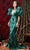 Tadashi Shoji - Sequin Puff Sleeve Plunging V-Neck Dress Evening Dresses XS / Malachite