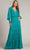 Tadashi Shoji YV21070L - V-Neck Bishop Sleeve Evening Gown Special Occasion Dress