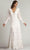 Tadashi Shoji YV21070L - V-Neck Bishop Sleeve Evening Gown Special Occasion Dress