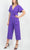 Tahari Asl 2AM503 - Short Sleeve V-Neck Jumpsuit Formal Pantsuits