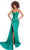 Tarik Ediz 51144 - Cowl Bodice Evening Gown Prom Dresses 0 / Emerald