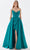 Tarik Ediz 52126 - Surplice Bodice A-Line Prom Gown Prom Dresses 0 / Emerald