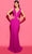 Tarik Ediz 53092 - Sleeveless Plunging Evening Gown Special Occasion Dress 0 / Fuchsia