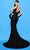 Tarik Ediz 53224 - Square Sheath Evening Dress Special Occasion Dress 0 / Navy