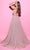 Tarik Ediz 54047 - Plunging V-Neck Glitter Tulle Evening Gown Prom Dresses