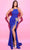 Tarik Ediz 54059 - Ribbon Beaded Halter Neck Evening Gown Prom Dresses 0 / Royal Blue