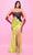 Tarik Ediz 54063 - Lace Corset Sweetheart Evening Gown Prom Dresses 0 / Lime/Black