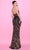 Tarik Ediz 54086 - Spaghetti Strap Glitter Print Evening Gown Prom Dresses