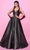 Tarik Ediz 54088 - Sweetheart Neck Jacquard Evening Gown Prom Dresses 0 / Black